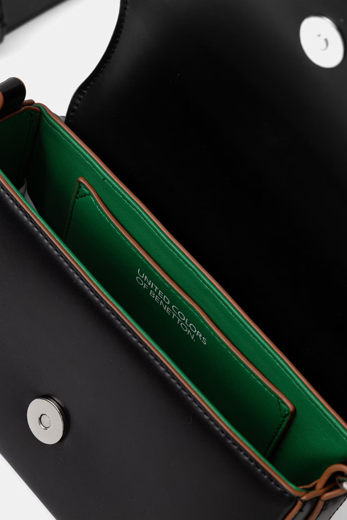 Dámska crossbody kabelka z imitácie kože United Colors of Benetton 6PJNVY014 čierna