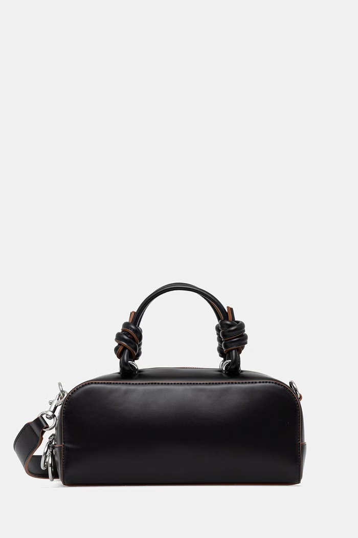 Dámska kabelka rogal z imitácie kože United Colors of Benetton čierna 6PJNVY018