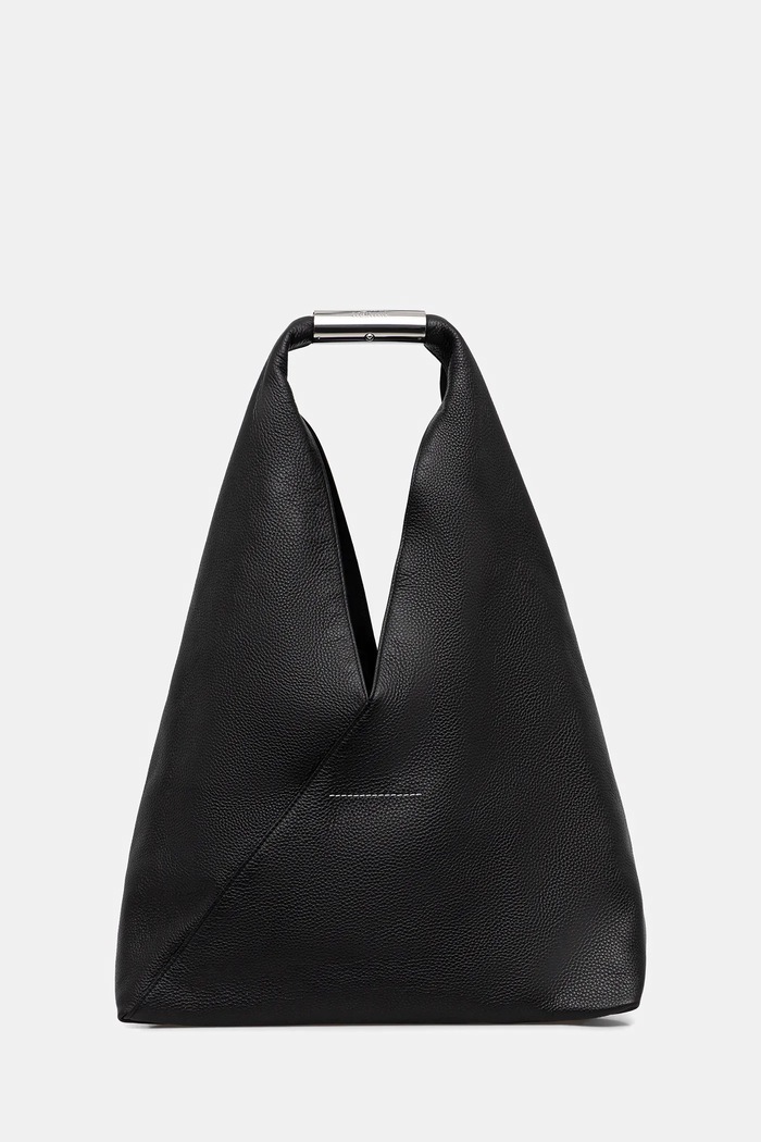 Δερμάτινη τσάντα MM6 Maison Margiela απλό μαύρο SB6WD0043.P7255.T8013