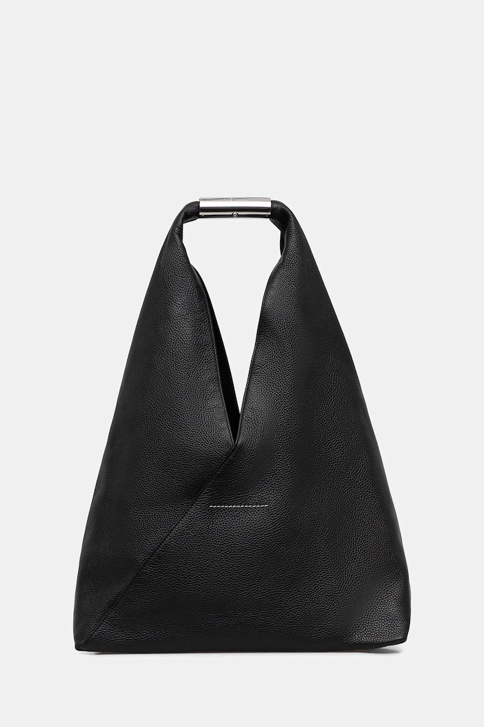 Δερμάτινη τσάντα MM6 Maison Margiela απλό μαύρο SB6WD0043.P7255.T8013