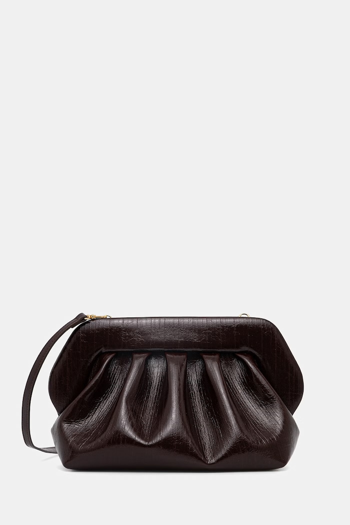 Themoire crossbody kabelka dámská z imitace kůže hladký hnědá 261WTMB00