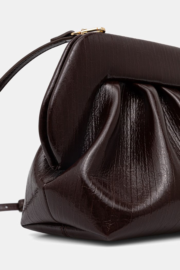 Themoire crossbody kabelka dámská z imitace kůže hnědá 261WTMB00