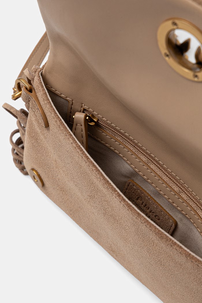Pinko torebka crossbody damska skórzana 106023.A39A beżowy