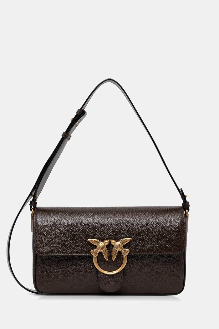 Pinko crossbody kabelka dámska kožená hnedá 106243.A2X6