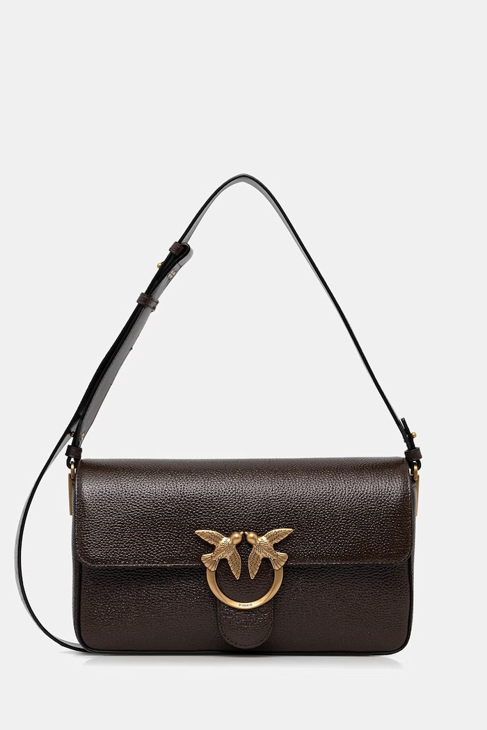 Pinko crossbody kabelka dámska kožená hnedá 106243.A2X6