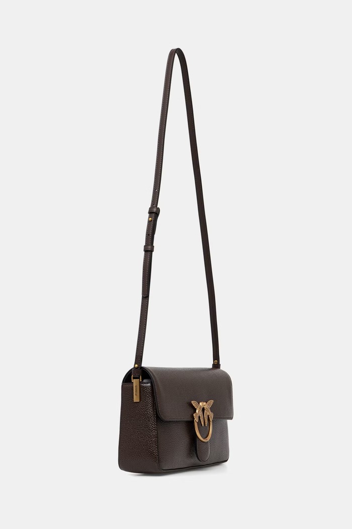 Doplnky Pinko crossbody kabelka dámska kožená 106243.A2X6 hnedá