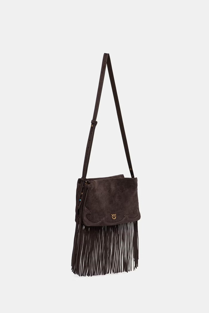 Dámska crossbody kabelka Pinko semišová 106665.A0F6 hnedá SS26