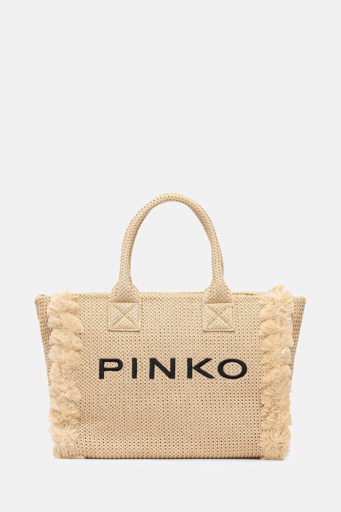 Pinko kabelka typu shopper dámska pletená béžová 106673.A39Y