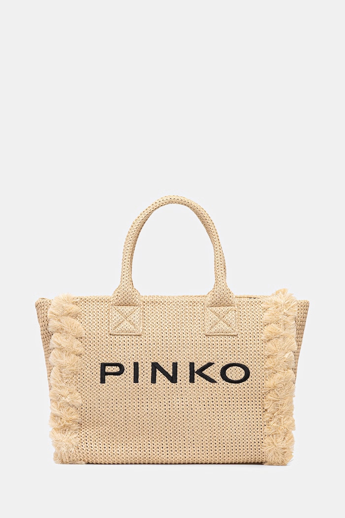 Pinko kabelka typu shopper dámska pletená béžová 106673.A39Y