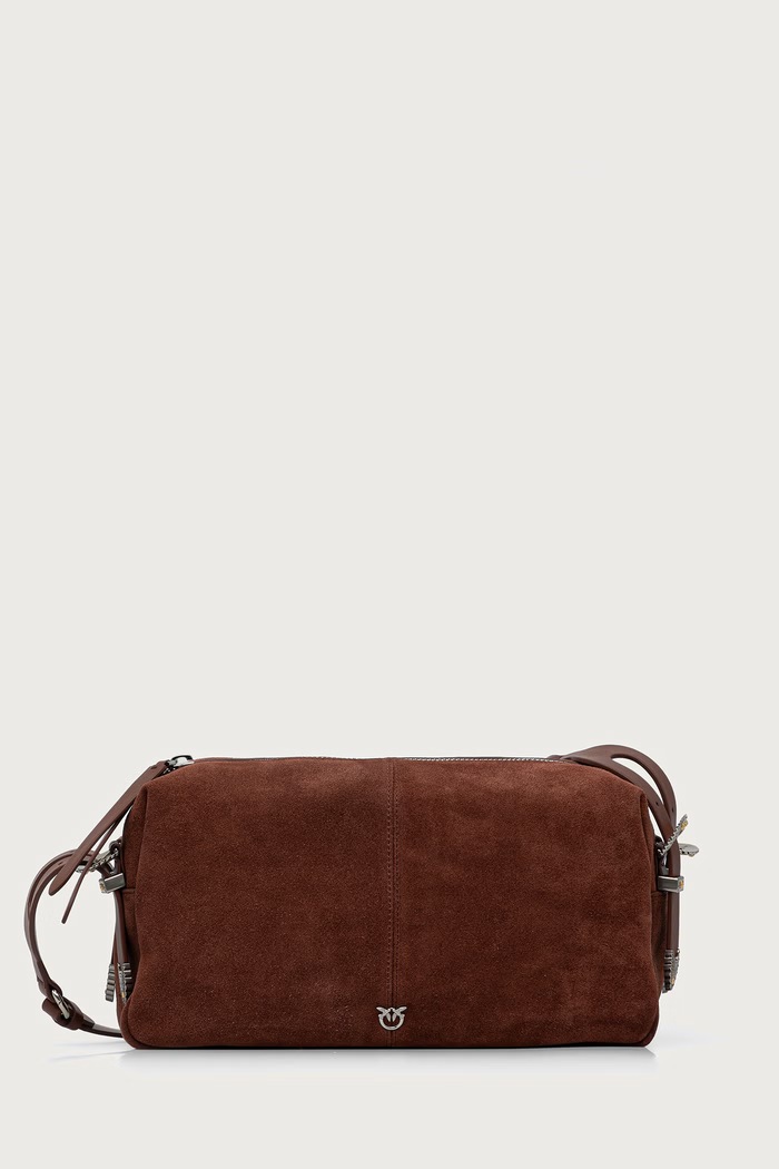 Pinko Baguette γυναικεία δέρμα σουέτ καφέ 106676.A0F6