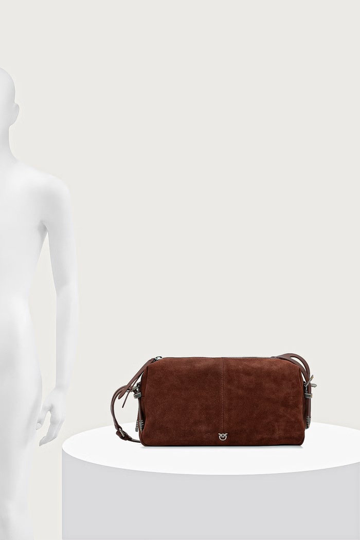 Pinko Torebka bagietka damska zamszowa brązowy 106676.A0F6