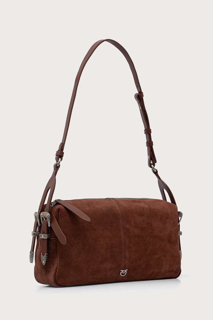 Pinko Baguette γυναικεία δέρμα σουέτ 106676.A0F6 καφέ SS26
