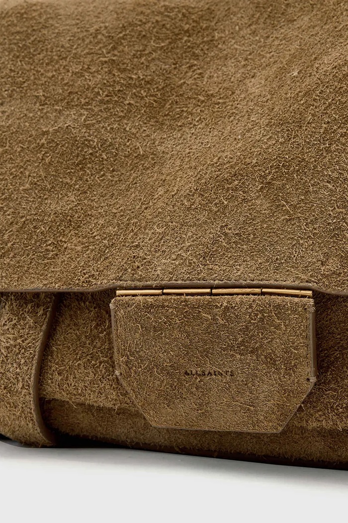 AllSaints torebka nubukowa URSA W096XE brązowy