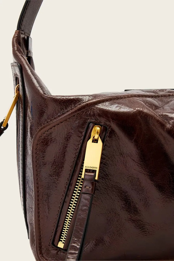 AllSaints kabelka dámska kožená JEAN W131XE hnedá