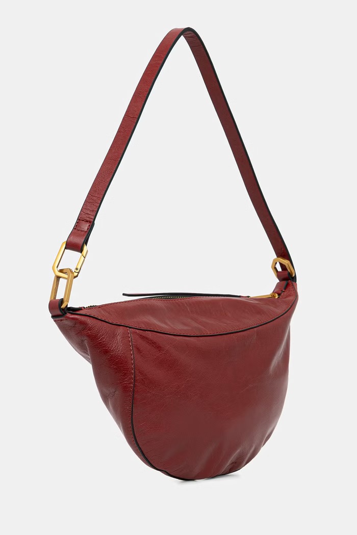 Kožená kabelka AllSaints LUNA W139XE červená SS26