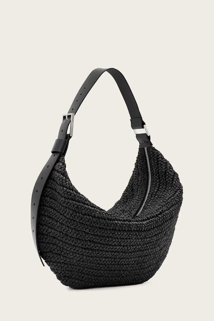 Akcesoria AllSaints Torebka hobo damska LUNA W158XE czarny
