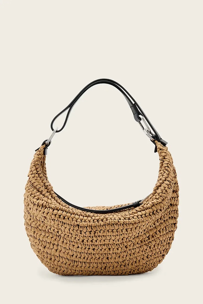 AllSaints torebka LUNA skóra licowa brązowy W159XE