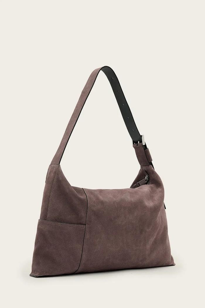 AllSaints Torebka damska zamszowa ALBA W167XE brązowy SS26
