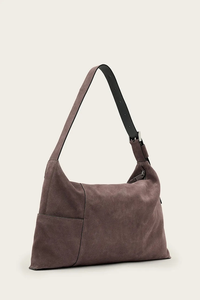 AllSaints Torebka damska zamszowa ALBA W167XE brązowy SS26