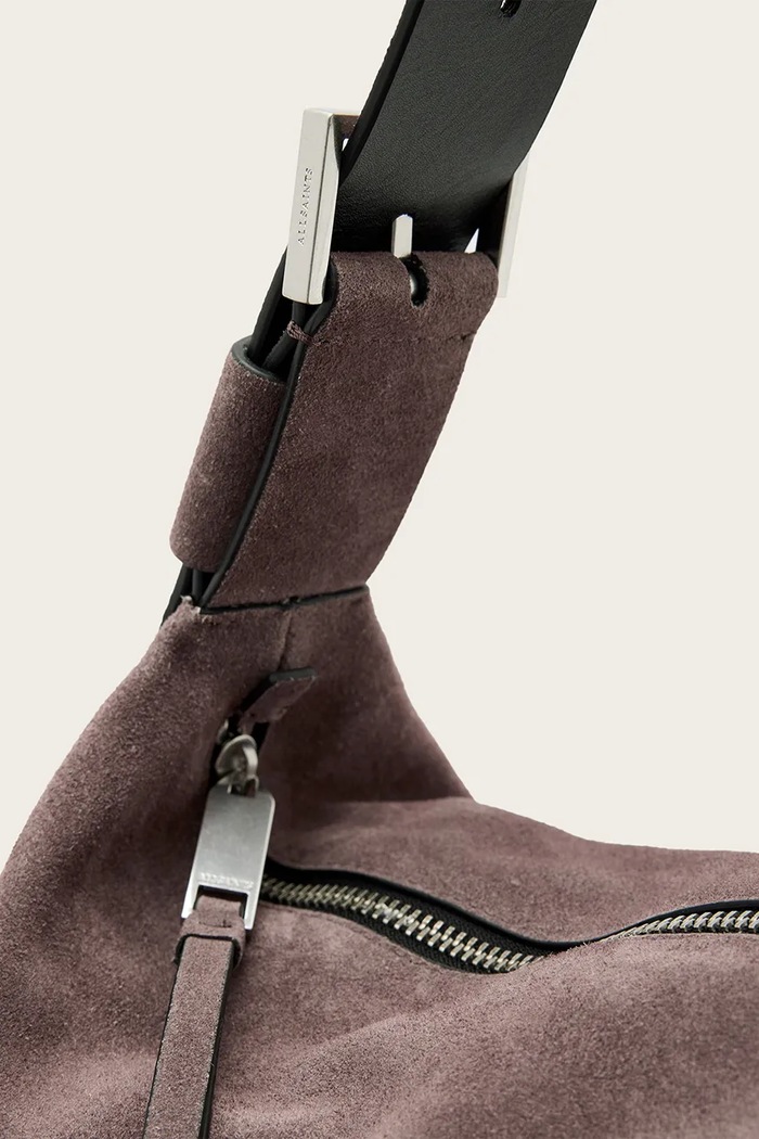 Torebka damska zamszowa ALBA AllSaints W167XE brązowy