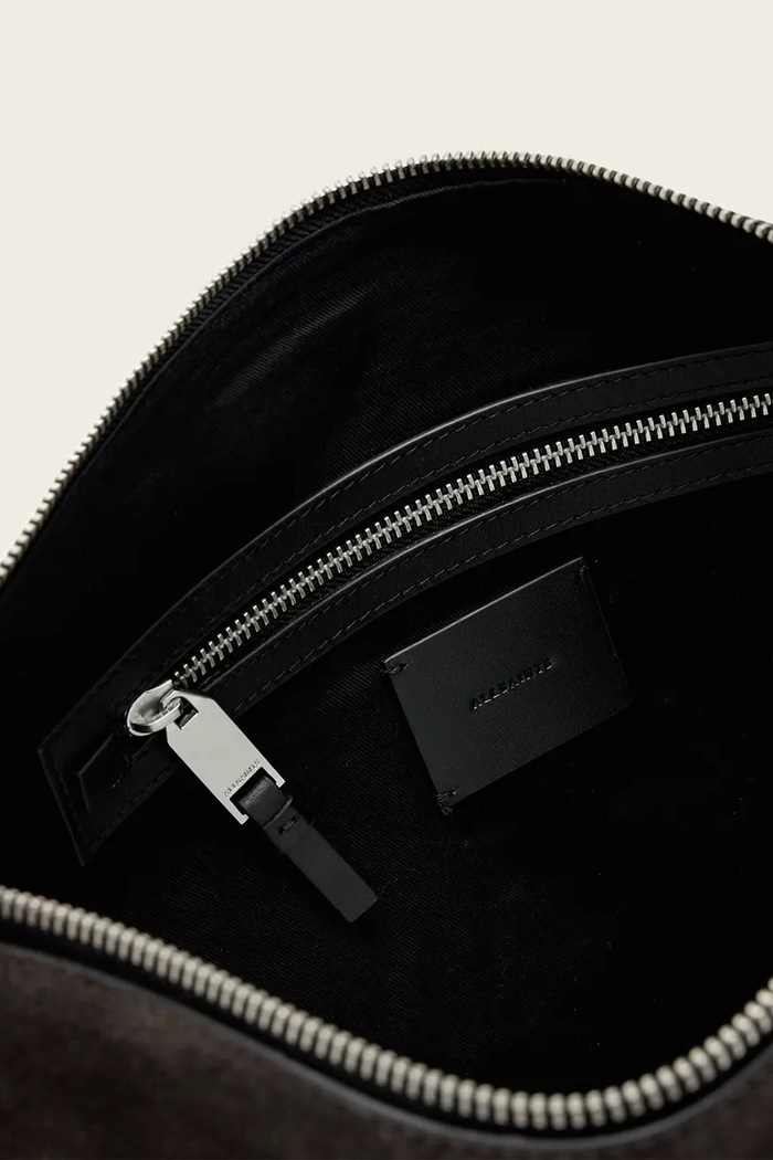 AllSaints geantă de mână din piele întoarsă ALBA maro W167XE