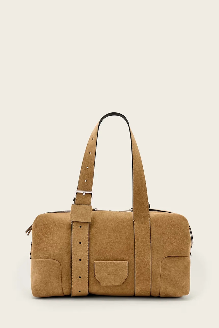 AllSaints torebka zamszowa ARES skóra zamszowa brązowy W257XE
