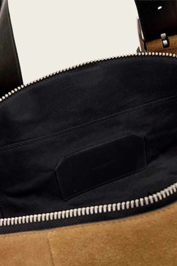 AllSaints torebka zamszowa ARES W257XE brązowy