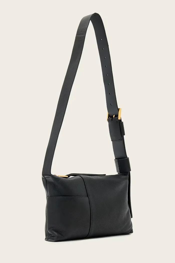 AllSaints geantă de mână din piele întoarsă ALBA W267XE negru SS26