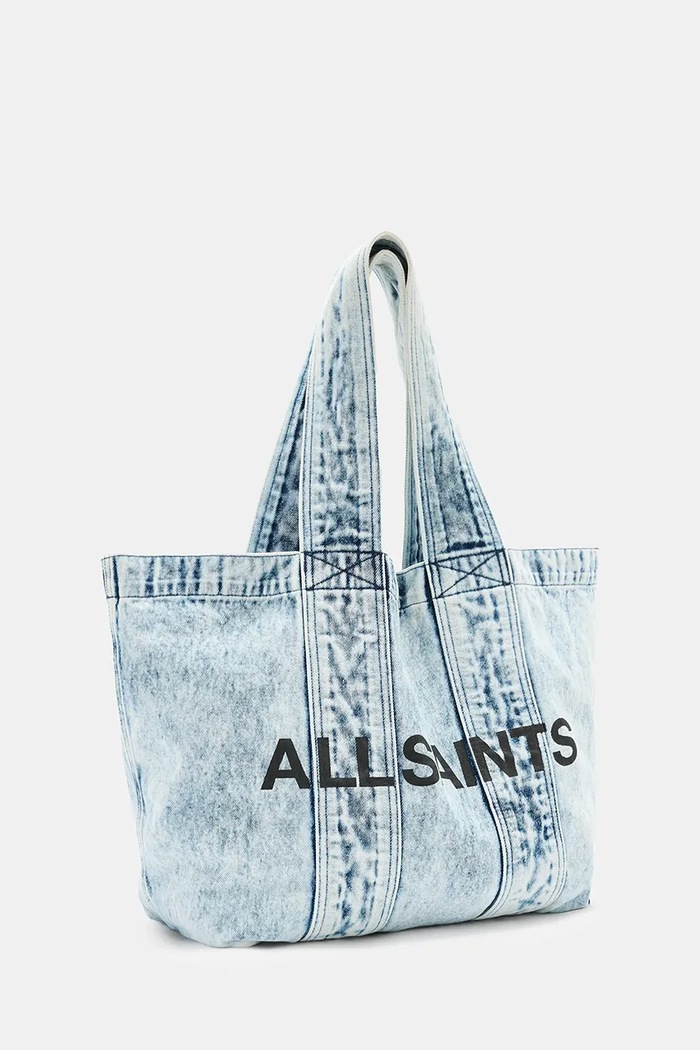 Doplňky AllSaints tote taška dámská bavlněná IZZY W494XB modrá