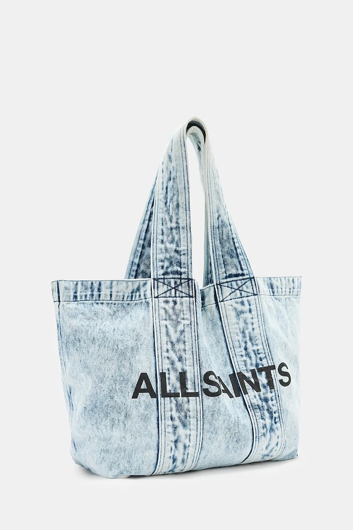 Doplňky AllSaints tote taška dámská bavlněná IZZY W494XB modrá