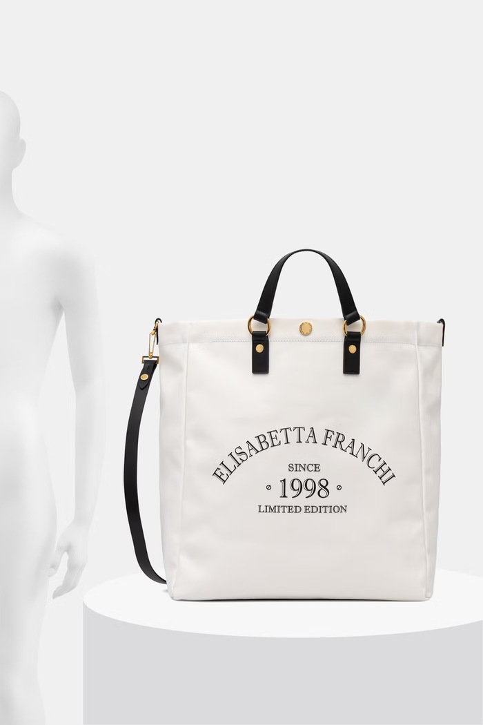 Elisabetta Franchi torebka shopper damska bawełniana BS14A62E2