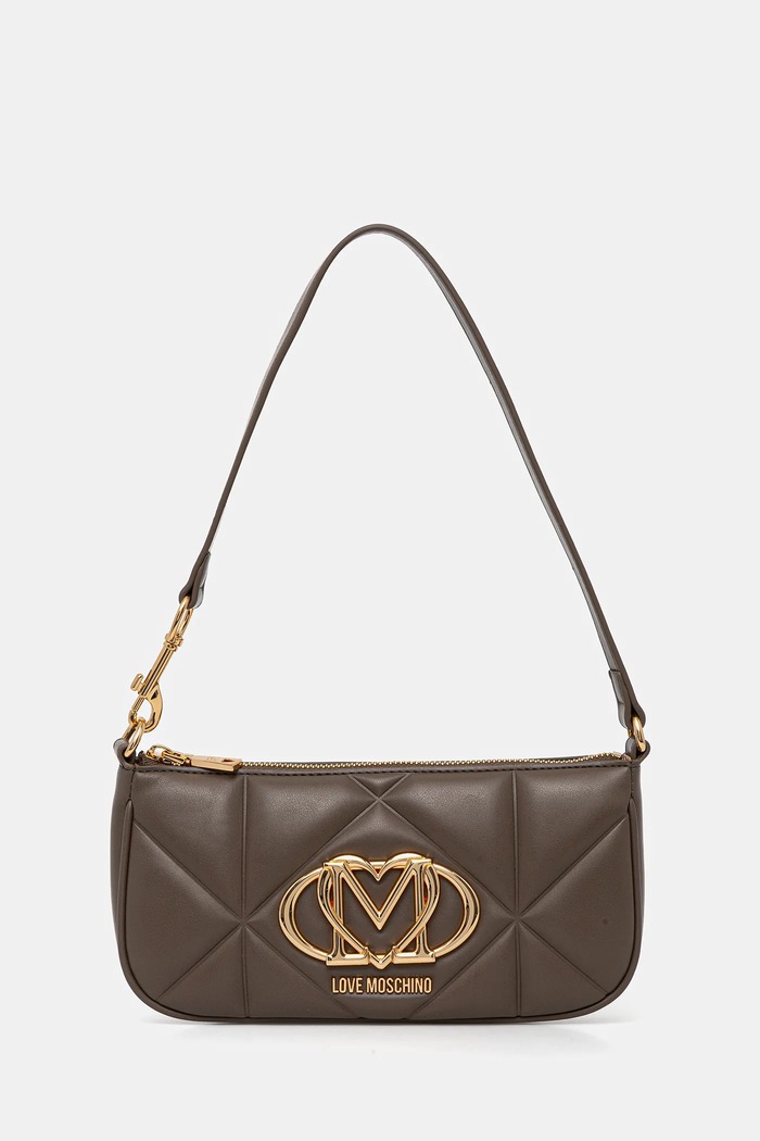 Kabelka Love Moschino nášivka hnědá JC4111PP1OLC0203