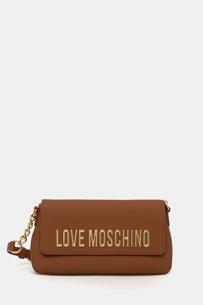 Kabelka Love Moschino nášivka hnědá JC4109PP1OKD0200