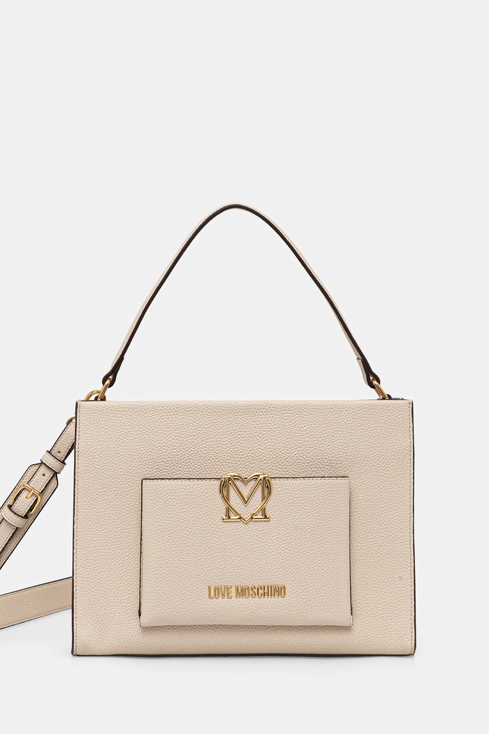 Kabelka Love Moschino nášivka béžová JC4125PP1OLM0110