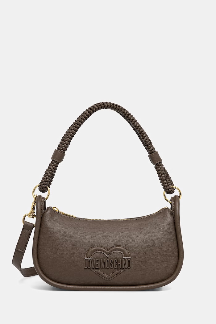 Love Moschino torebka nie mieści A4 brązowy JC4098PP1OLL0203