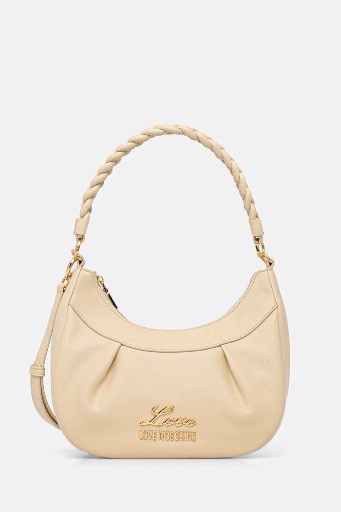 Kožená kabelka Love Moschino přírodní kůže béžová JC4161PP1OL1912A