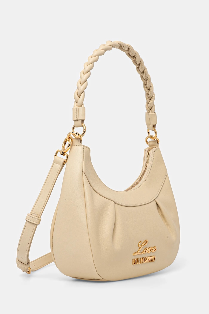 Kožená kabelka Love Moschino JC4161PP1OL1912A béžová SS26