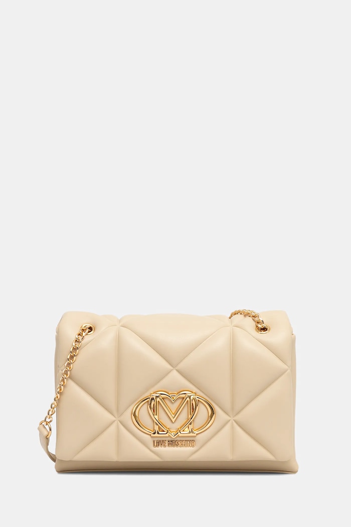 Kabelka Love Moschino nášivka béžová JC4041PP1OLC0129