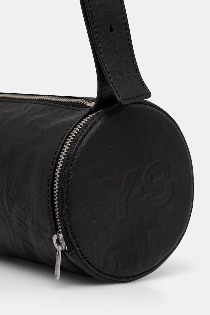 Kožená kabelka Y-3 BARREL BAG čierna KD0169