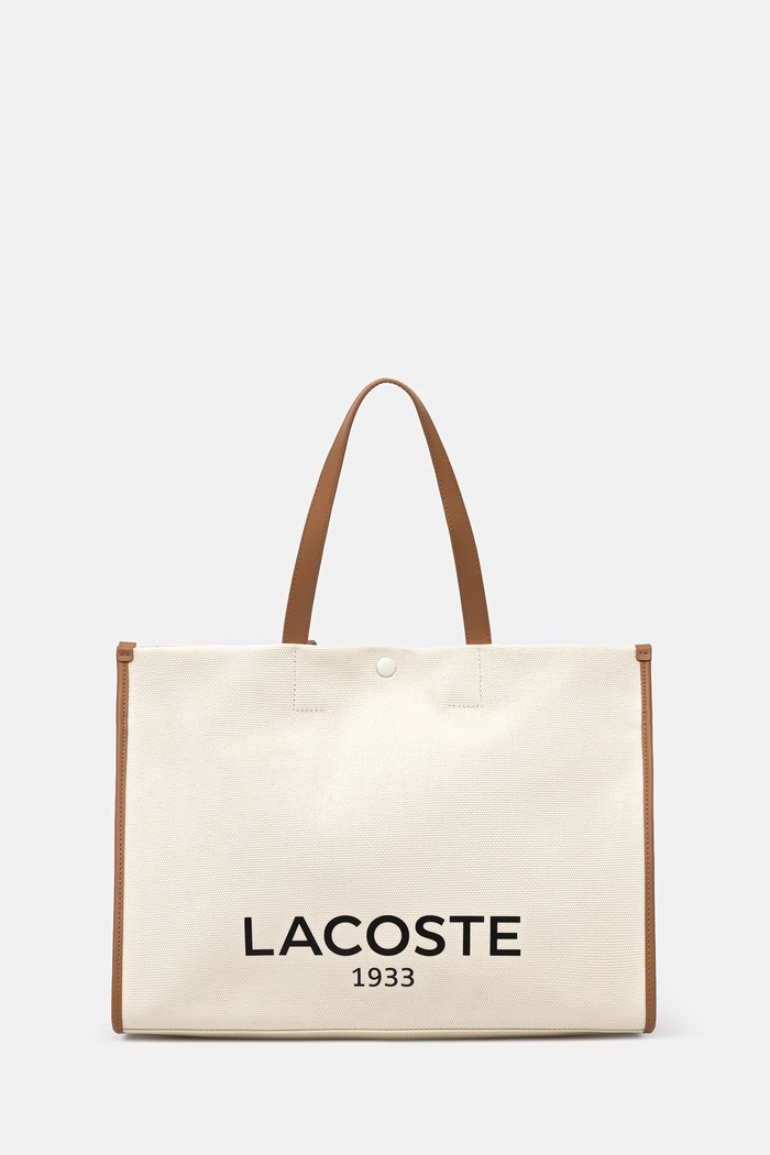 Lacoste сумка-тоут жіноча бавовняна бежевий NU4342TD