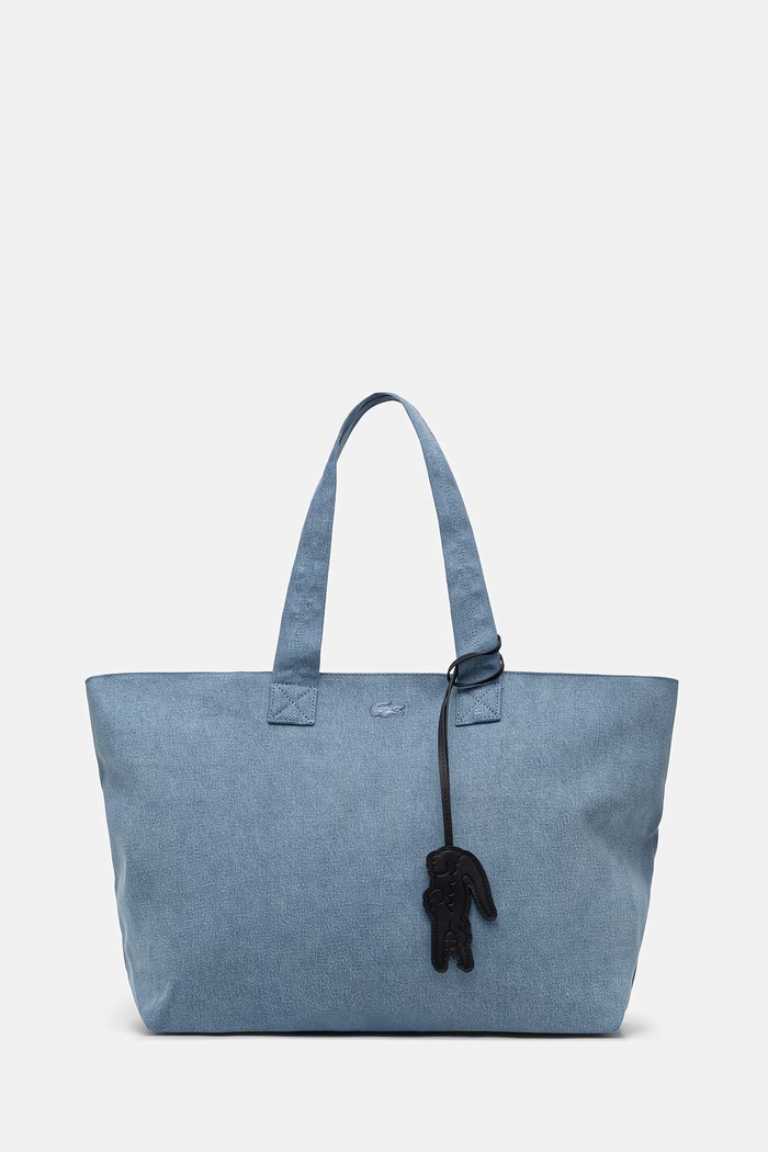 Lacoste чанта tote дамска от деним син NU5241PB