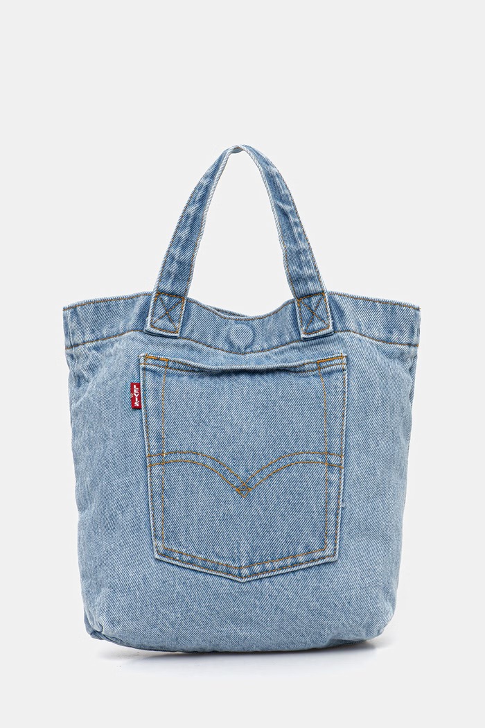 Levi's geantă de bumbac MINI BACK POCKET TOTE uni albastru 005FW