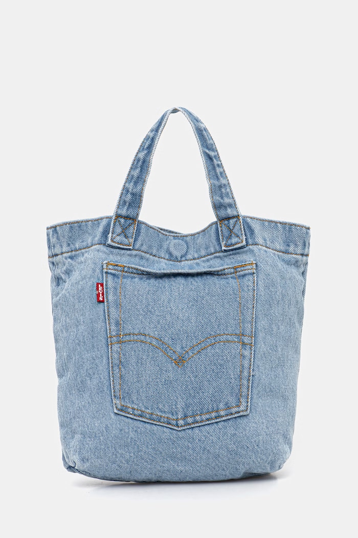 Levi's geantă de bumbac MINI BACK POCKET TOTE uni albastru 005FW
