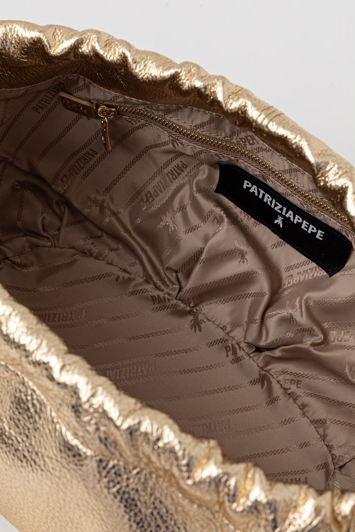 Patrizia Pepe γυναικεία δερμάτινη τσάντα Bubble 2B0161.L031 χρυσαφί