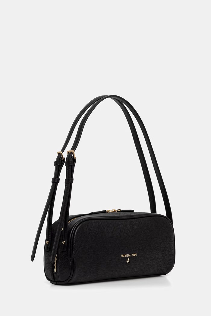 Patrizia Pepe geantă baguette pentru femei, din piele 2B0169.L133 negru SS26