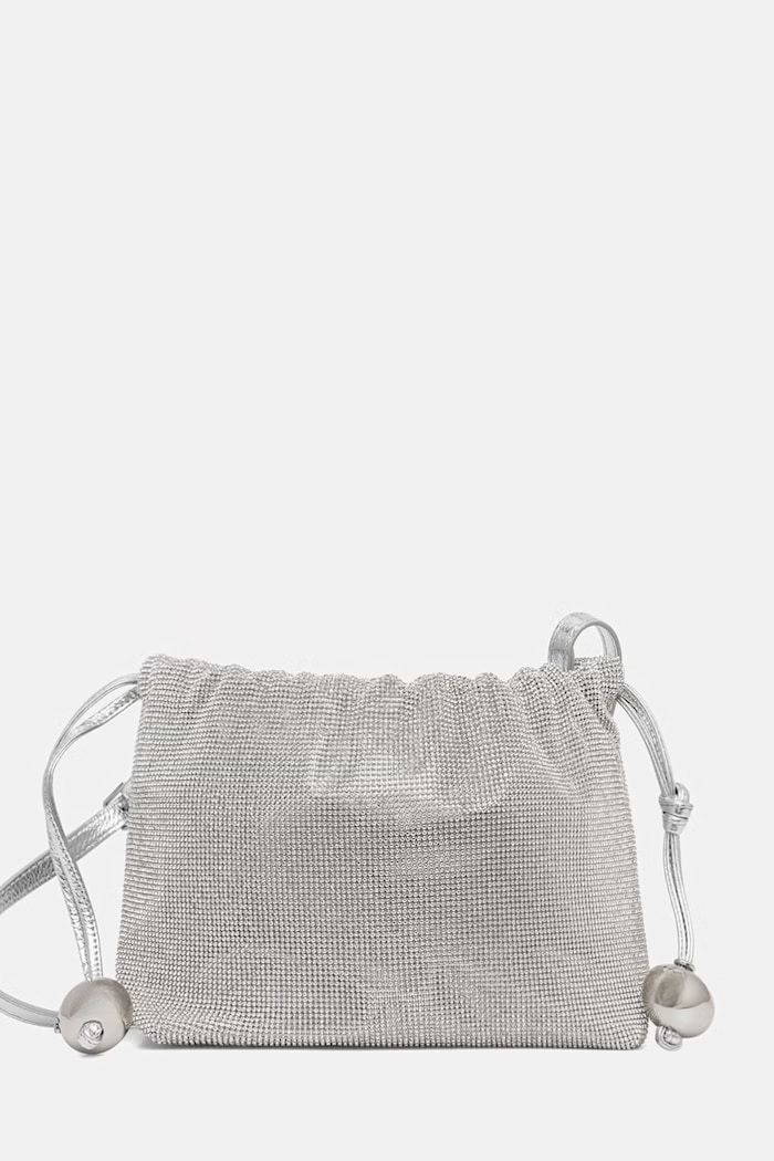 Patrizia Pepe torebka worek damska Bubble srebrny 2B0181.M017