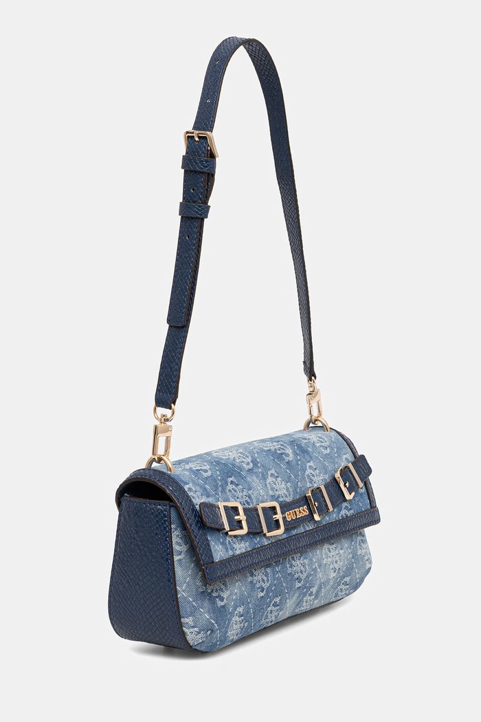 Guess dámska džínsová bagetová kabelka DOVIE HWDG99.09190 tmavomodrá SS26