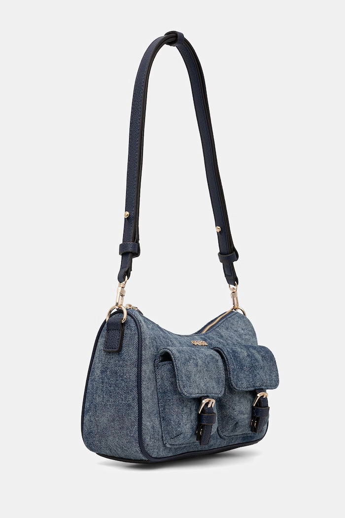 Guess torebka bagietka damska bawełniana KASSIE HWDG99.30170 granatowy SS26