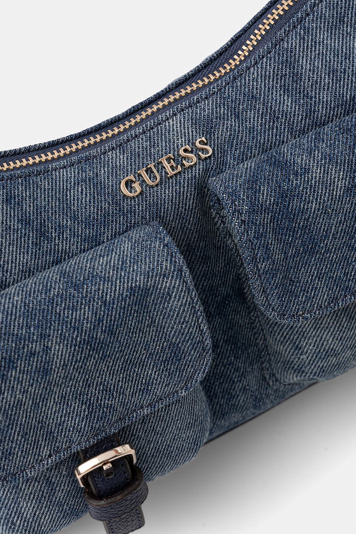 Guess torebka bagietka damska bawełniana KASSIE granatowy HWDG99.30170
