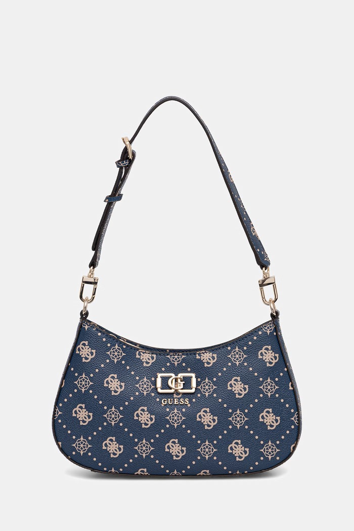 Guess torebka kuferek damska z imitacji skóry EMELIE granatowy HWGP99.28180